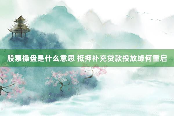 股票操盘是什么意思 抵押补充贷款投放缘何重启